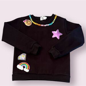 THREE WILDFLOWER DESIGNS Embellished Sparkle Crewneck Sweatshirt